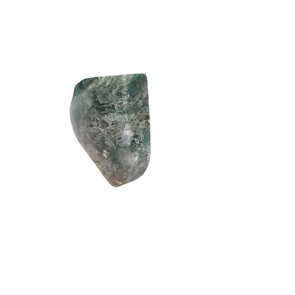 Green Moss Agate Stone Carved Heart Crystal - Picture 5 of 8